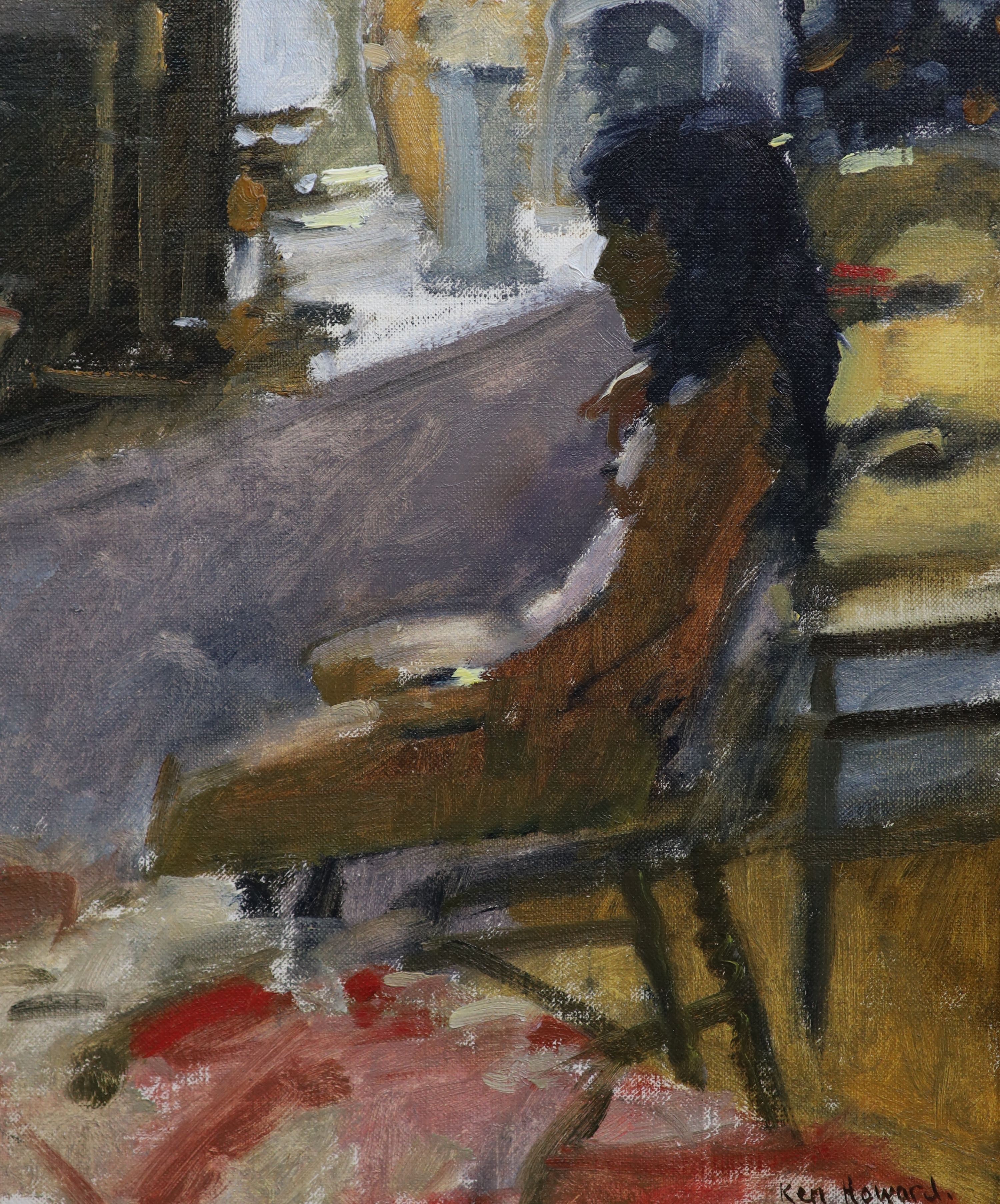 Ken Howard (1932-), Seated nude, 'Charlotte, May '90', oil on canvas, 31 x 26cm